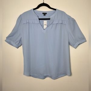 Ann Taylor NEW Light Blue V-neck Blouse Women's Top